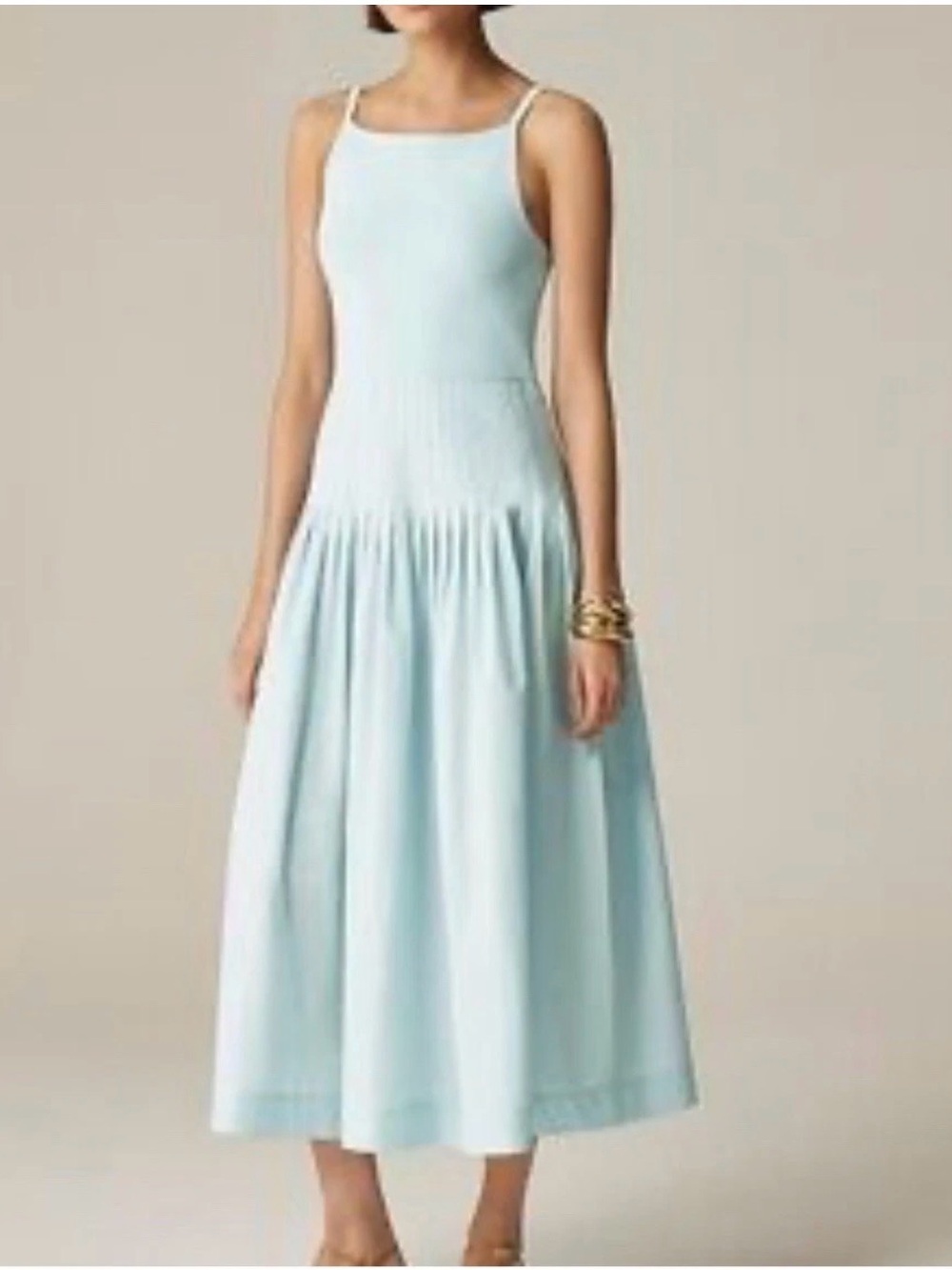 J. Crew Light Blue Strappy Midi Dress